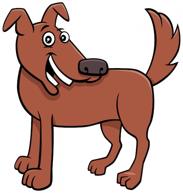 漫画幸せな犬面白い動物キャラクター プレミアムベクター