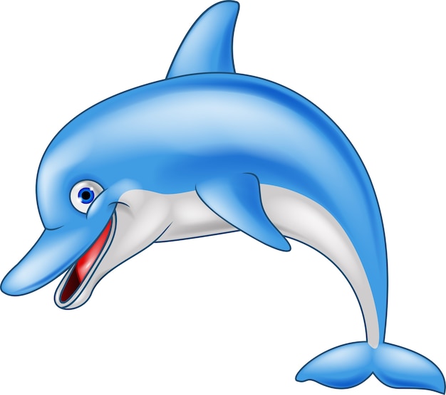 Premium Vector | Cartoon happy dolphin