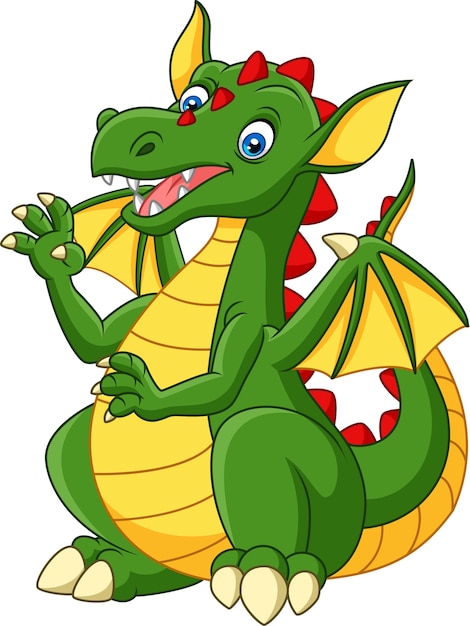 Premium Vector | Cartoon happy dragon isolated on white background