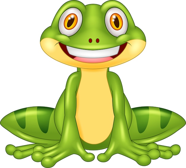 Cartoon happy frog | Premium Vector