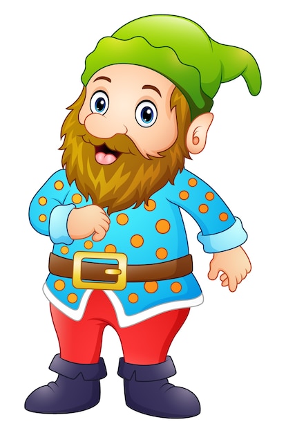 Premium Vector | Cartoon happy gnome