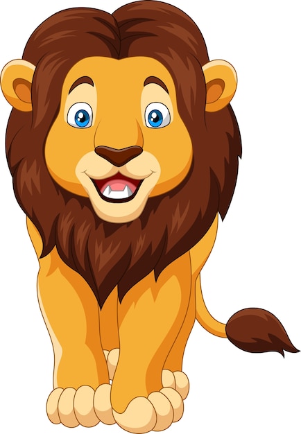 Premium Vector | Cartoon happy lion isolated on white background