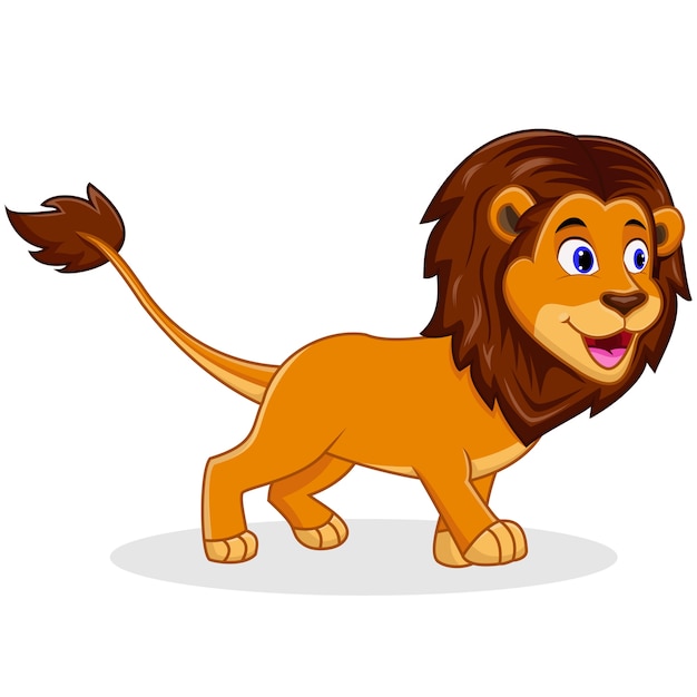 Premium Vector | Cartoon happy lion