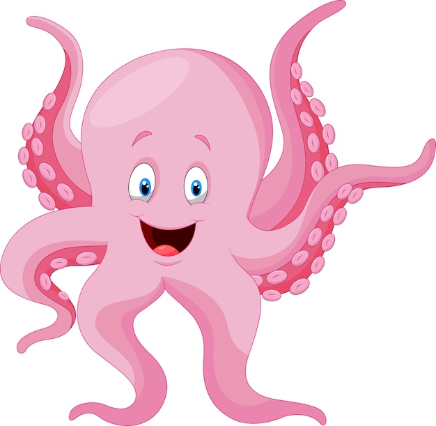 Premium Vector | Cartoon happy octopus