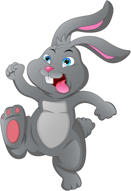 Premium Vector | Cartoon happy rabbit