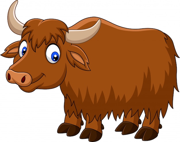 Cartoon happy yak Vector | Premium Download