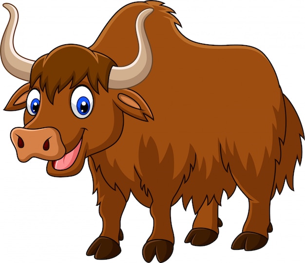 Premium Vector | Cartoon happy yak