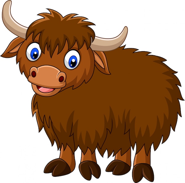 Premium Vector | Cartoon happy yak