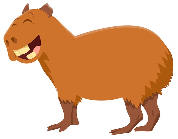 Premium Vector | Cartoon illustration of capybara animal character