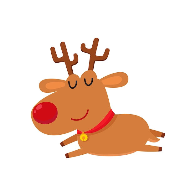 Premium Vector | Cartoon illustration of cute cartoon tired reindeer ...