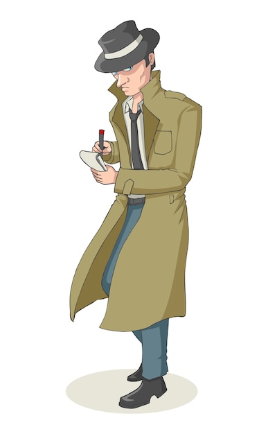 Premium Vector | Cartoon illustration of a detective