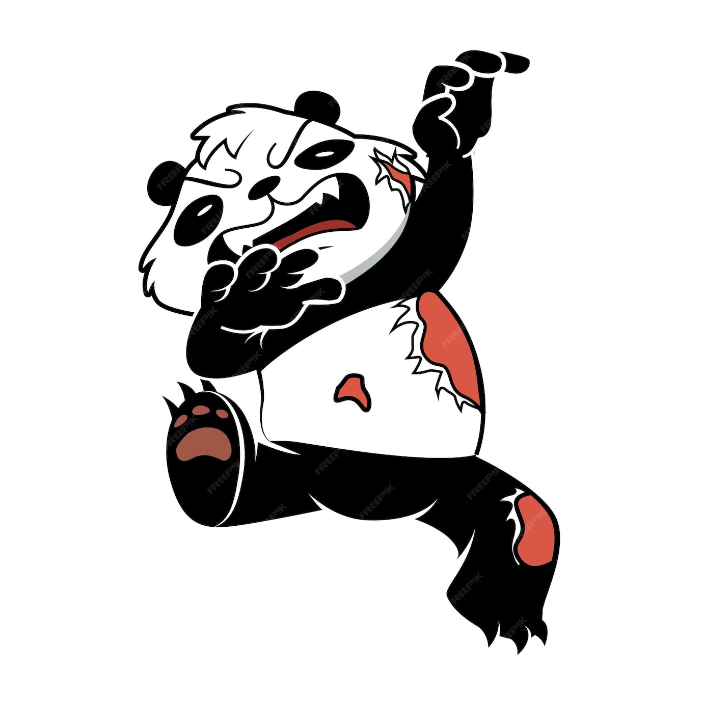 Premium Vector | Cartoon illustration evil panda scary isolated