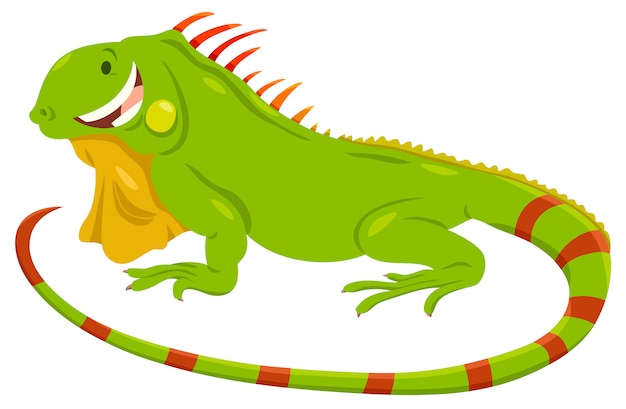 Premium Vector | Cartoon illustration of green iguana animal