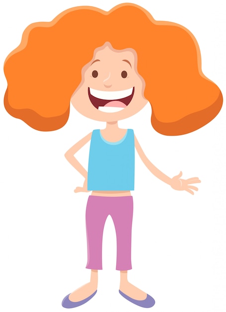 Cartoon illustration of happy teen girl character Vector | Premium Download