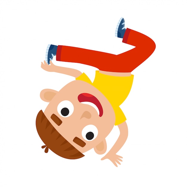 Premium Vector | Cartoon illustration of little brunet boy-dancer ...
