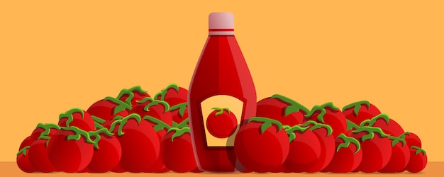 Premium Vector | Cartoon illustration of natural tomato ketchup