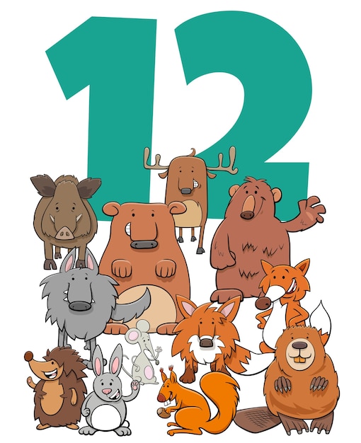 Number 12 Cartoon Images : Twelve Number Cartoons Vector | Bodbocwasuon