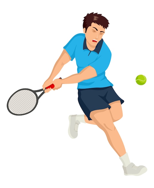 テニス選手の漫画のイラスト プレミアムベクター