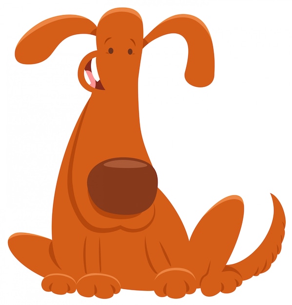 茶色犬動物キャラクターの漫画イラスト プレミアムベクター