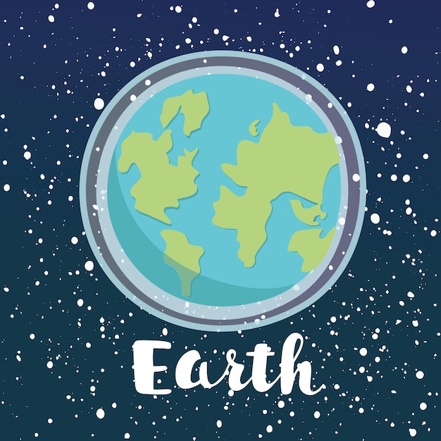 Premium Vector | Cartoon illustration of planet earth icon in space ...