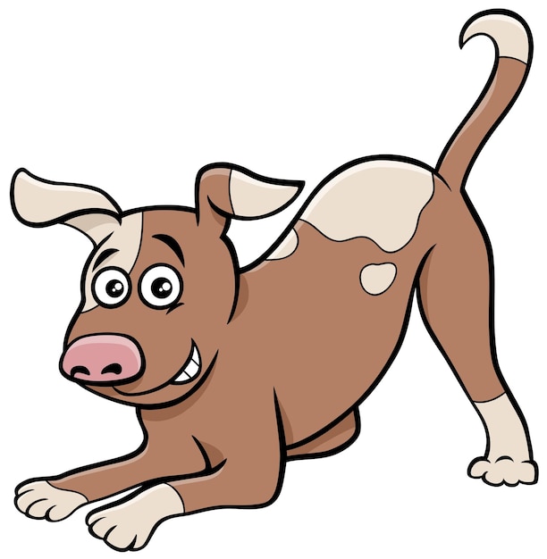 Premium Vector | Cartoon illustration of playful spotted dog comic ...