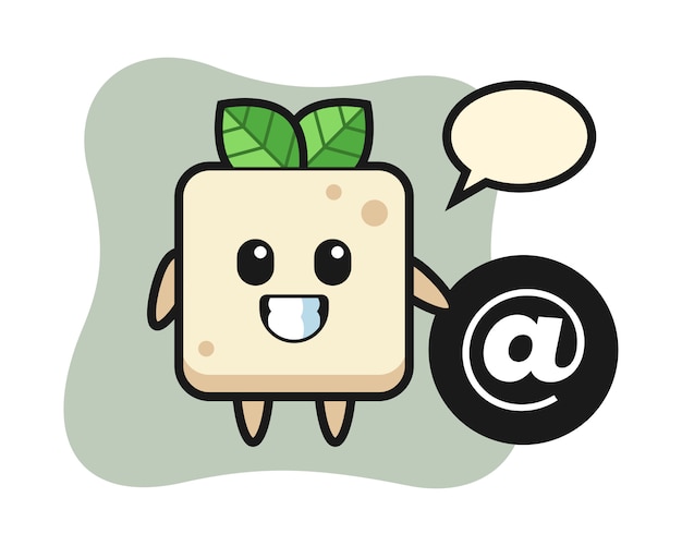 Premium Vector | Cartoon illustration of tofu standing beside the at