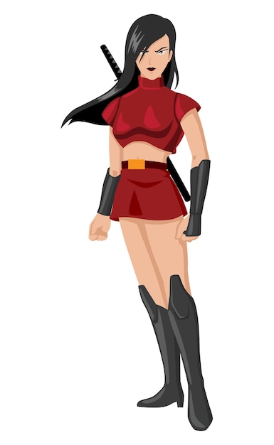 Premium Vector | Cartoon illustration of a warrior girl