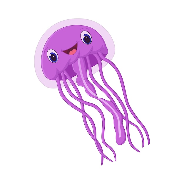 Premium Vector | Cartoon jellyfish isolated on white