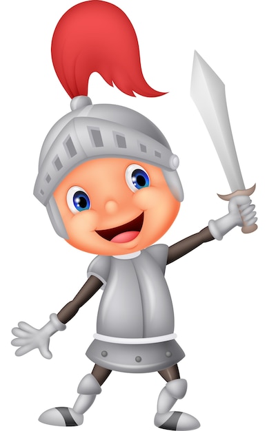 Premium Vector | Cartoon knight boy