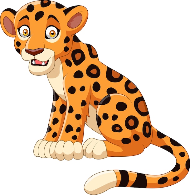 Premium Vector | Cartoon leopard isolated on white background