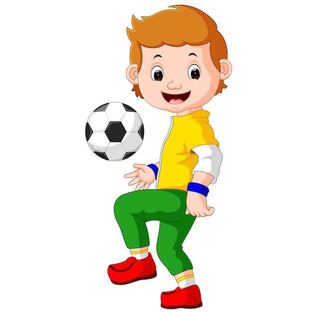Download Cartoon male soccer player | Premium Vector