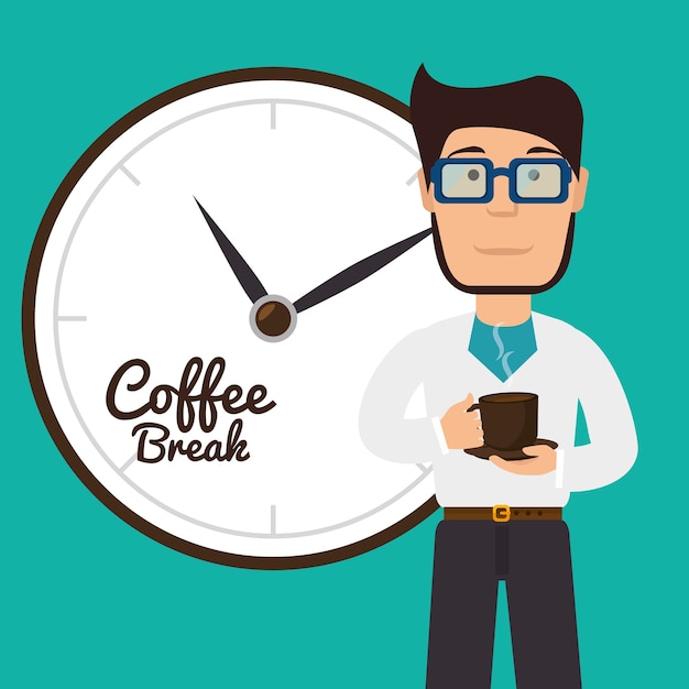 Premium Vector Cartoon Man Coffee Break