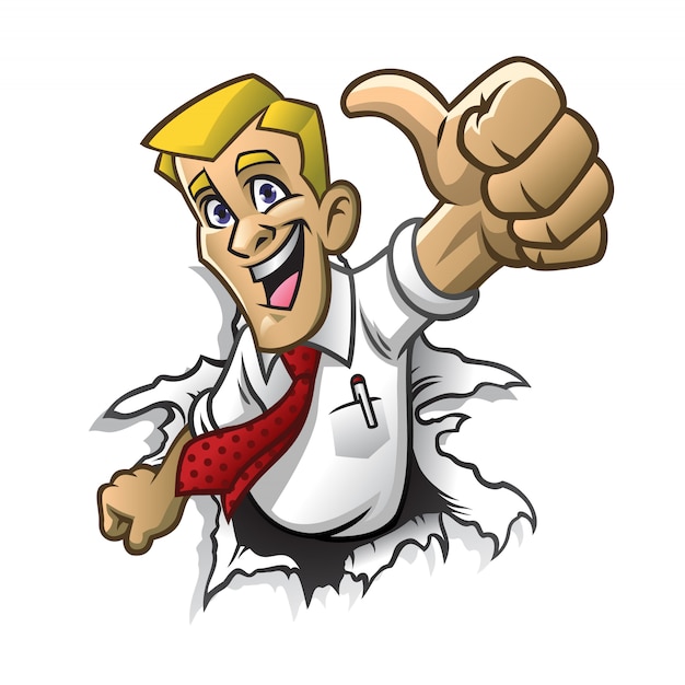 drawing of man with thumbs up