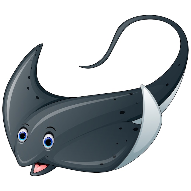 Premium Vector | Cartoon marine stingray fish