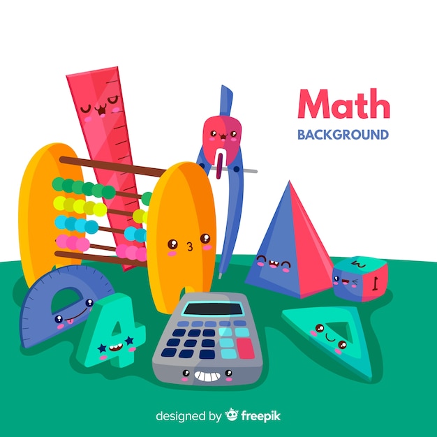 Cartoon math elements background Free Vector