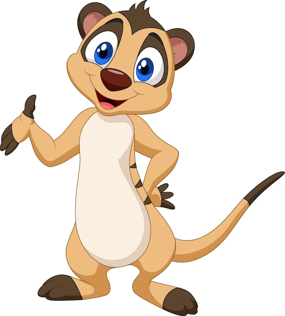 Download Cartoon meerkat posing | Premium Vector