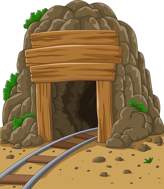 Premium Vector | Cartoon mine entrance