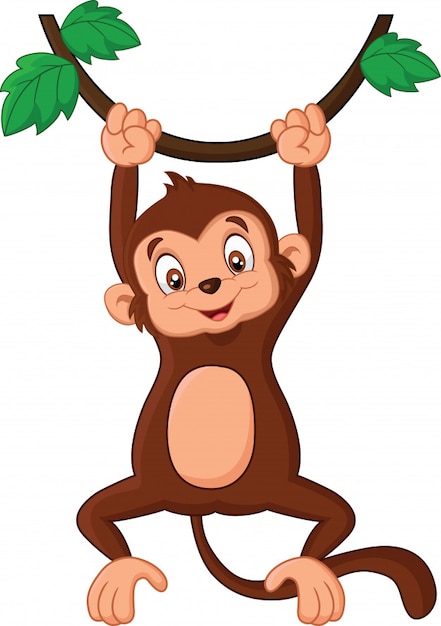 httpspremium vectorcartoon monkey hanging tree