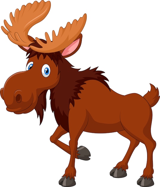 Premium Vector | Cartoon moose mascot with smiley face