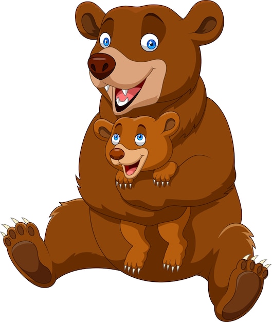 Download Premium Vector | Cartoon mother and baby brown bear