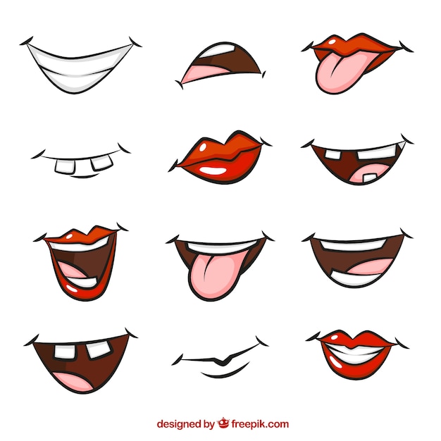 Premium Vector | Cartoon mouths