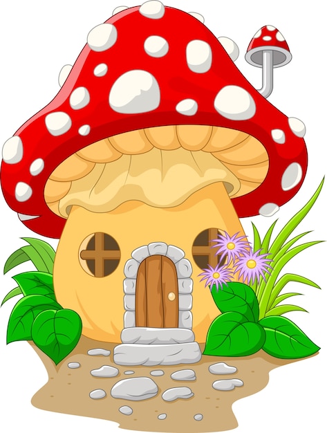 Premium Vector | Cartoon mushroom house