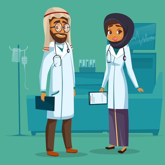  Cartoon  muslim  surgeon physician specialist doctors  