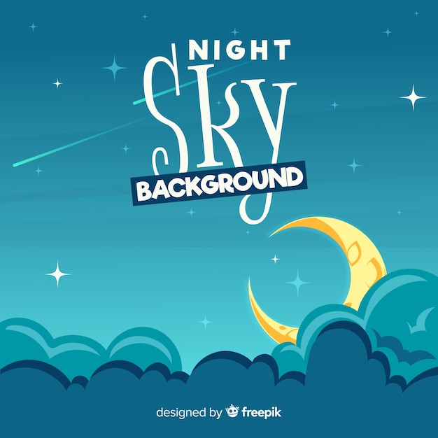Cartoon Night Sky Background Vector | Free Download