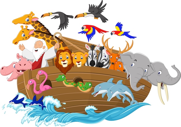 Premium Vector | Cartoon noah's ark isolated on white background