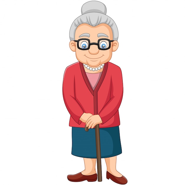 Old Woman Birthday Cartoon