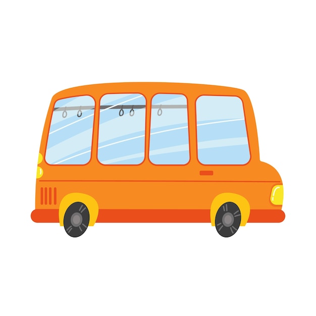 Premium Vector | Cartoon orange school bus vector illustration in ...