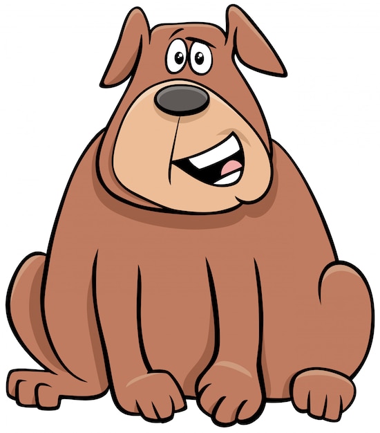 Premium Vector Cartoon overweight dog animal character