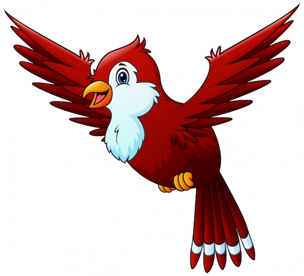 Premium Vector Cartoon A Red Bird Flying In The Sky