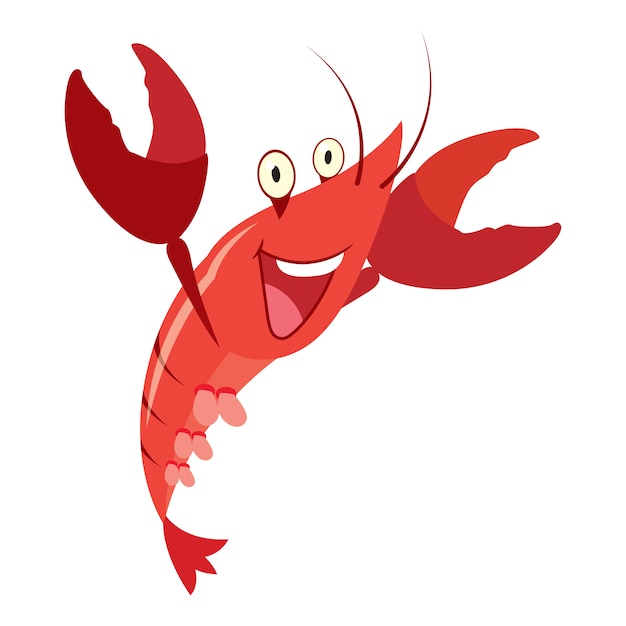 Premium Vector | Cartoon red lobster isolated